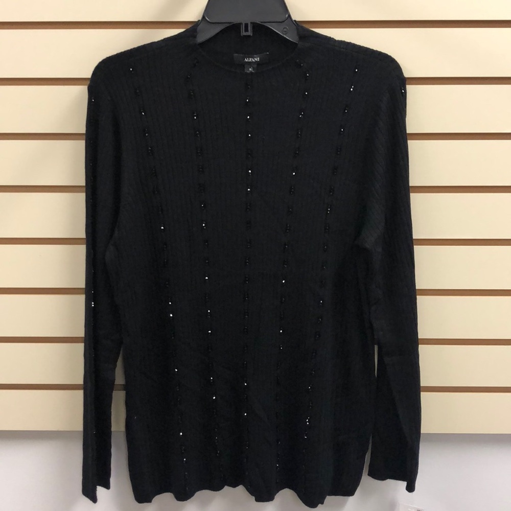 Alfani black beaded detailing long sleeve